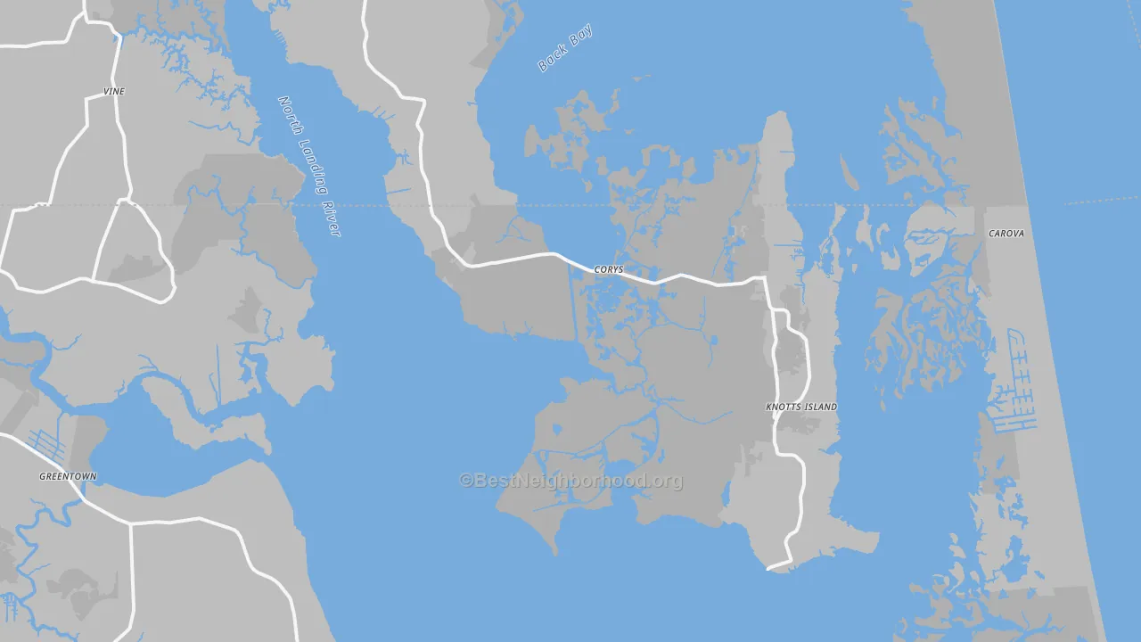 Transit Grade map of Knotts Island, NC