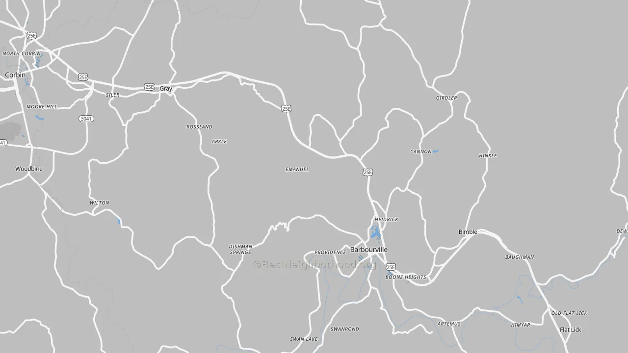 Transit Grade map of Knox County, KY