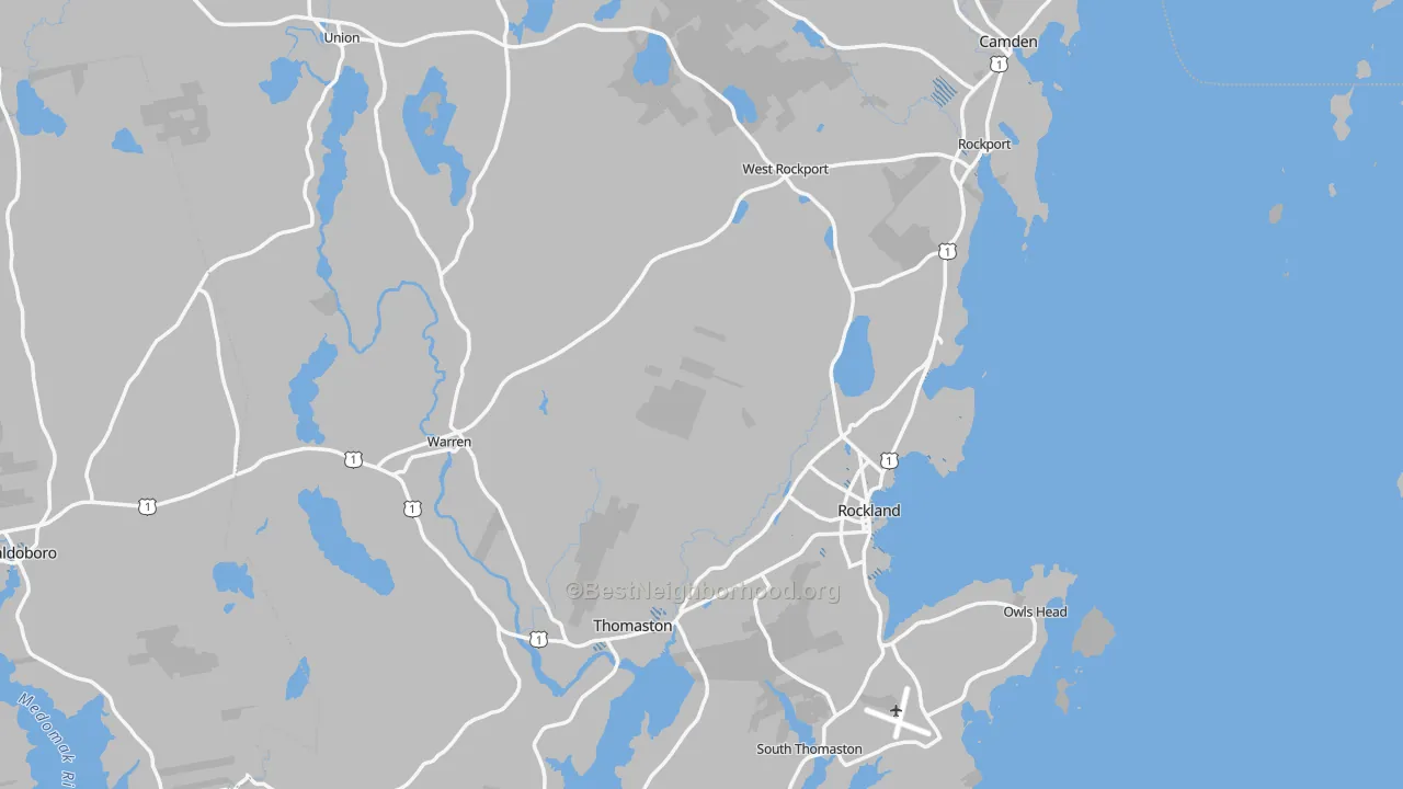 Transit Grade map of Knox County, ME