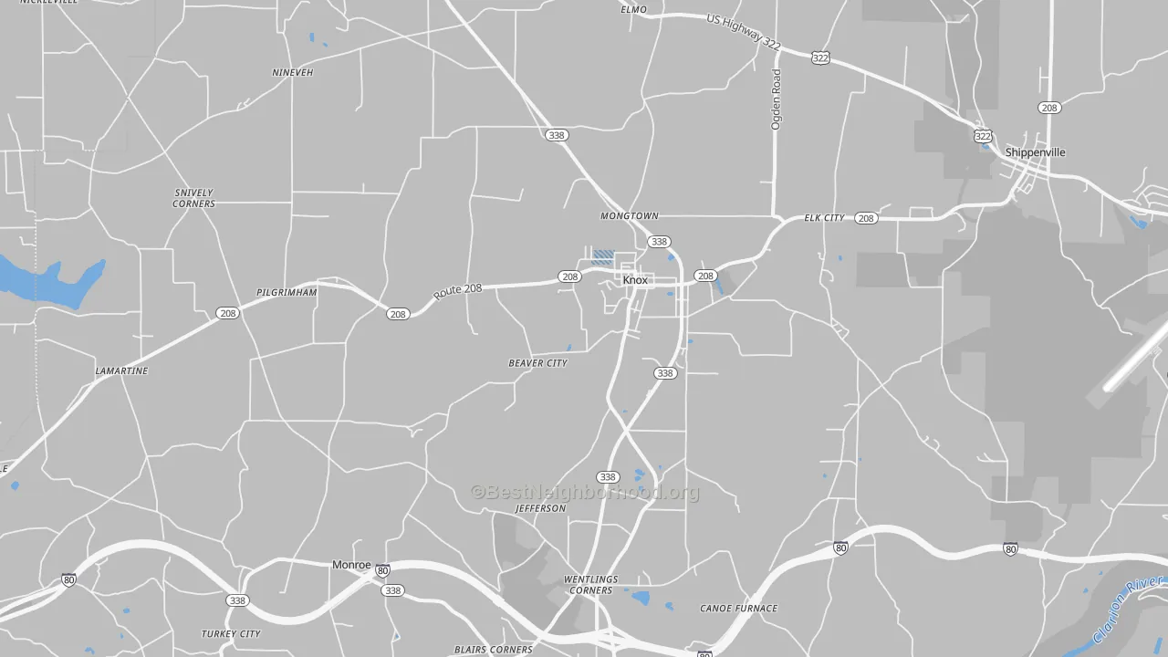Transit Grade map of Knox, PA
