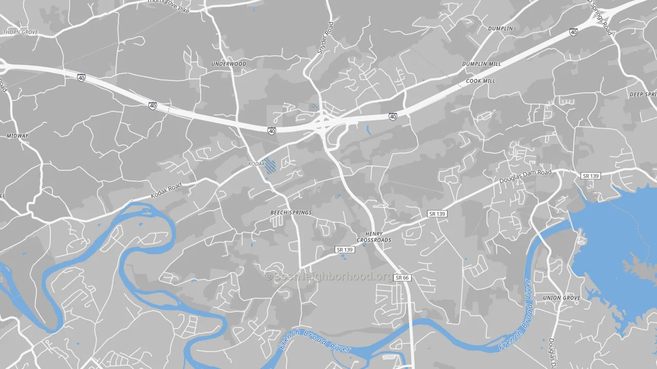 Transit Grade map of Kodak, TN