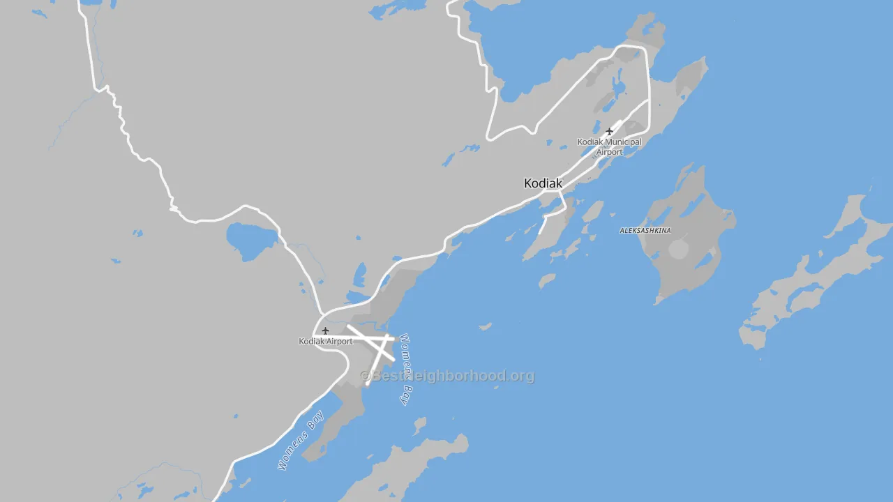 Transit Grade map of Kodiak Island Borough, AK