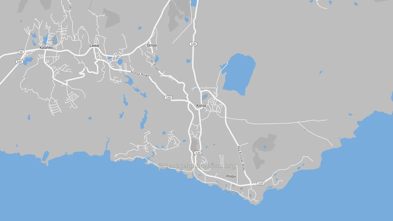 Transit Grade map of Koloa, HI