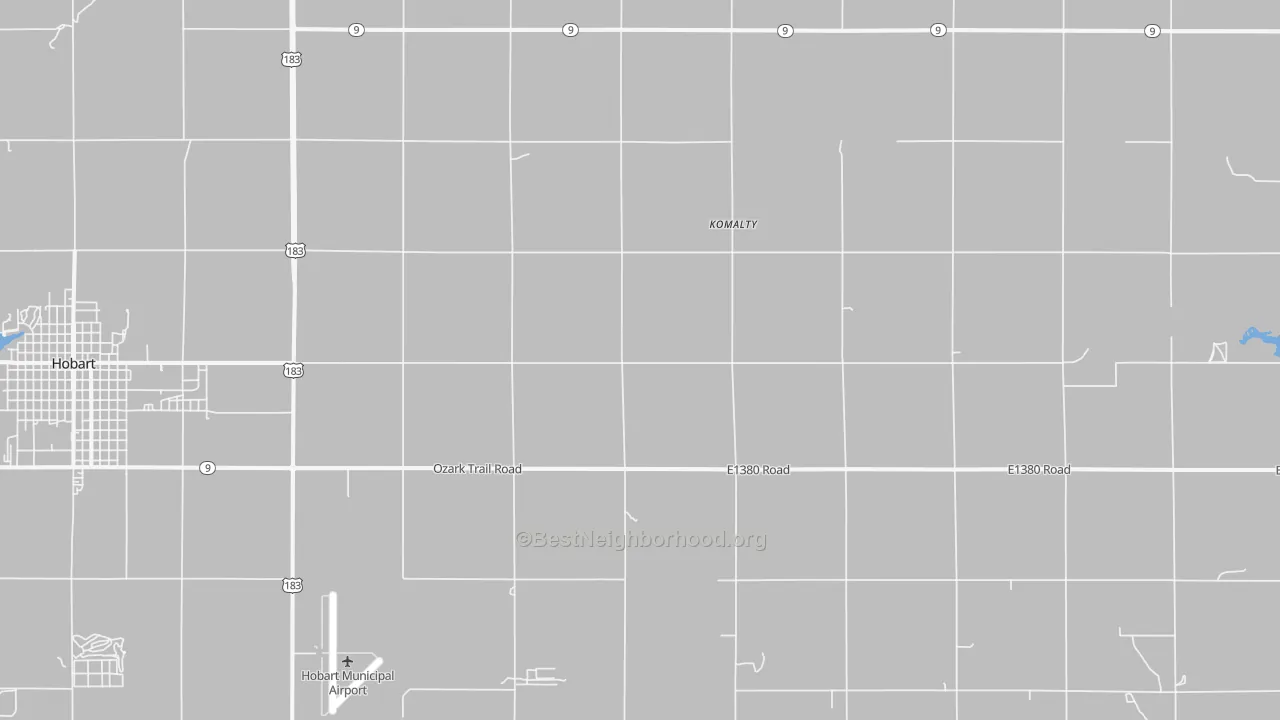 Transit Grade map of Komalty, OK