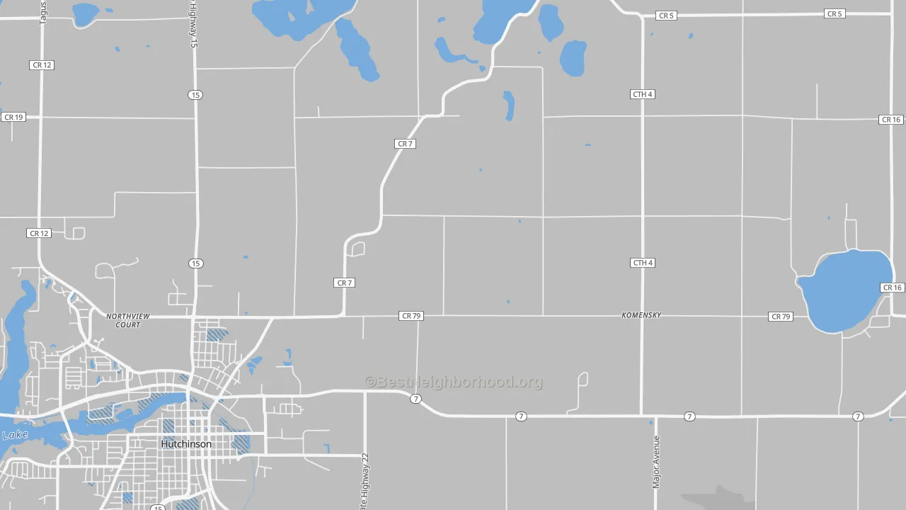 Transit Grade map of Komensky, MN