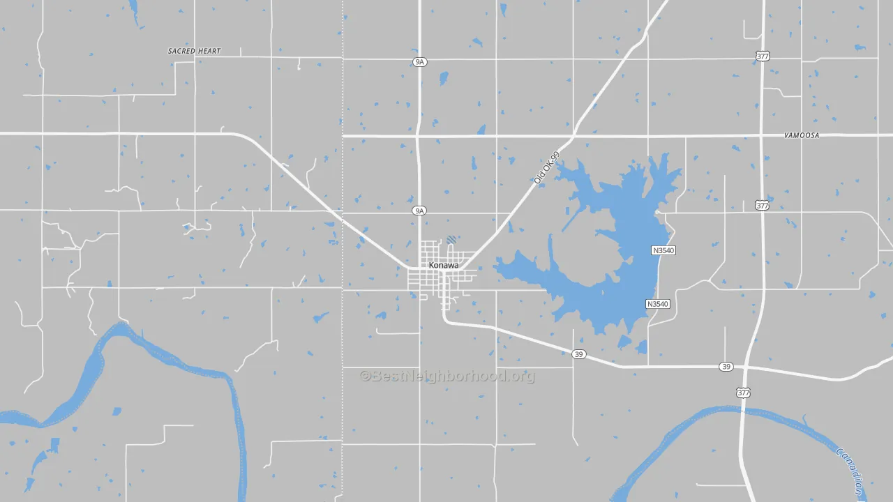 Transit Grade map of Konawa, OK