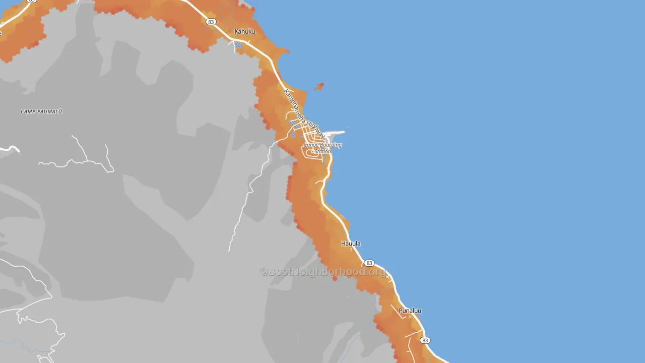 Transit Grade map of Koolauloa, Laie, HI