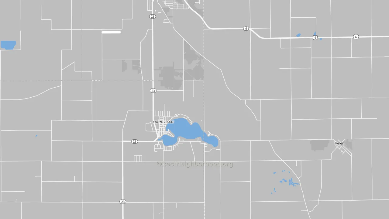 Transit Grade map of Koontz Lake, IN
