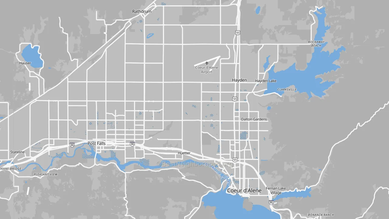 Transit Grade map of Kootenai County, ID