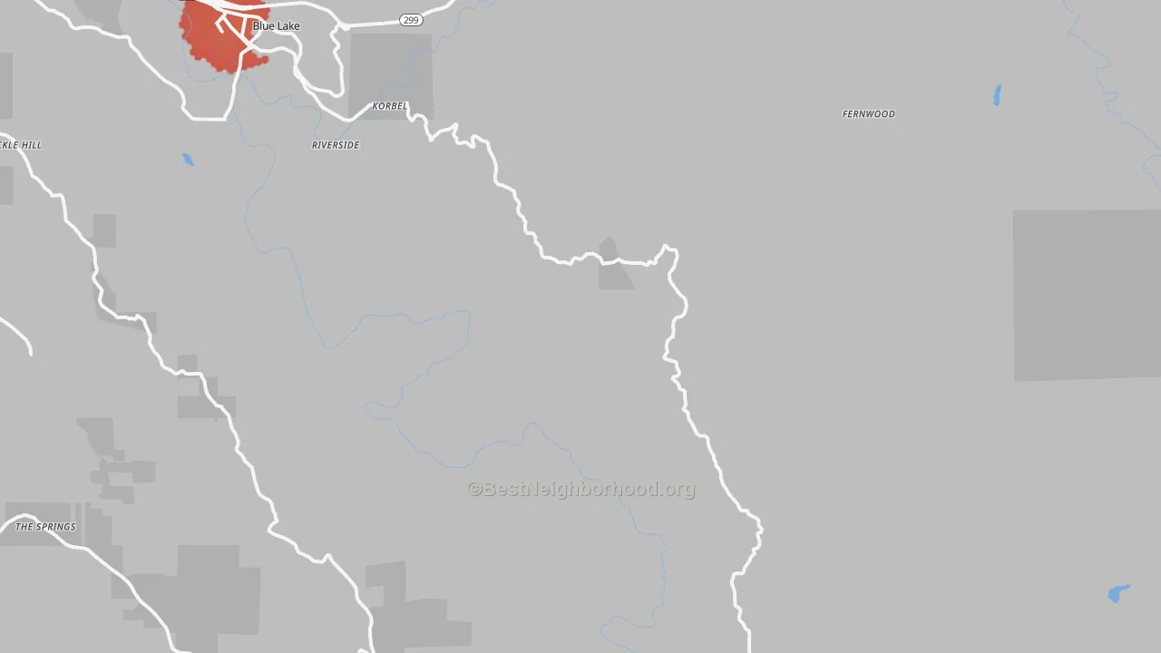 Transit Grade map of Korbel, CA