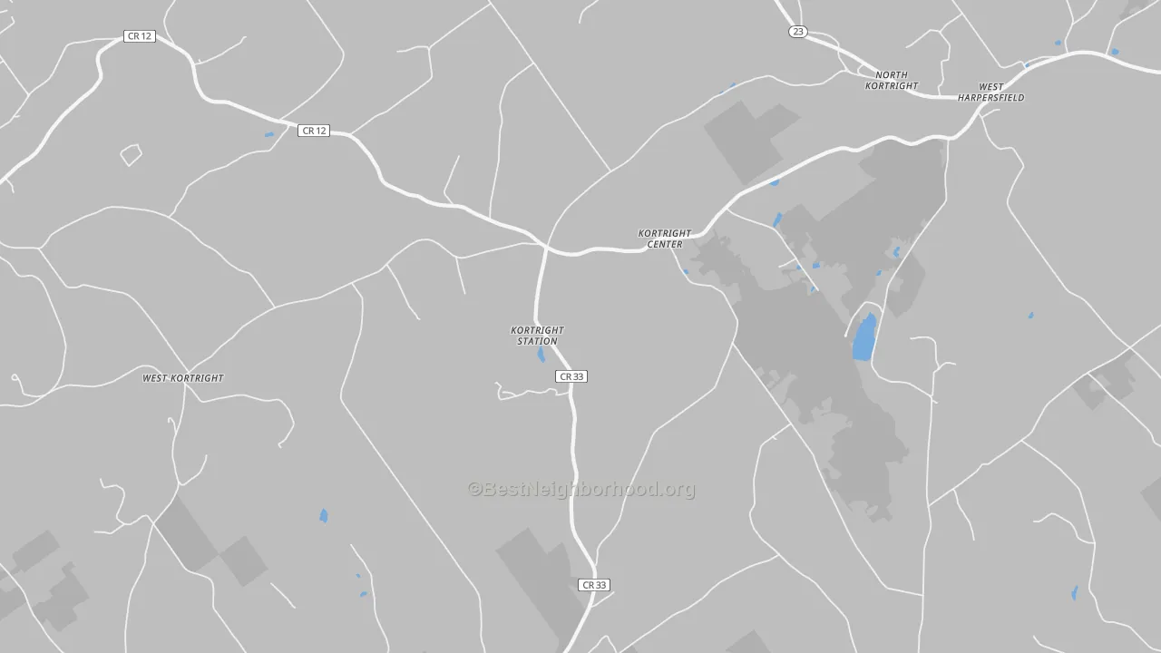 Transit Grade map of Kortright Center, NY