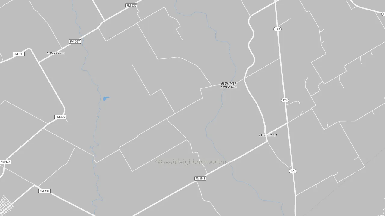 Transit Grade map of Kosciusko, TX