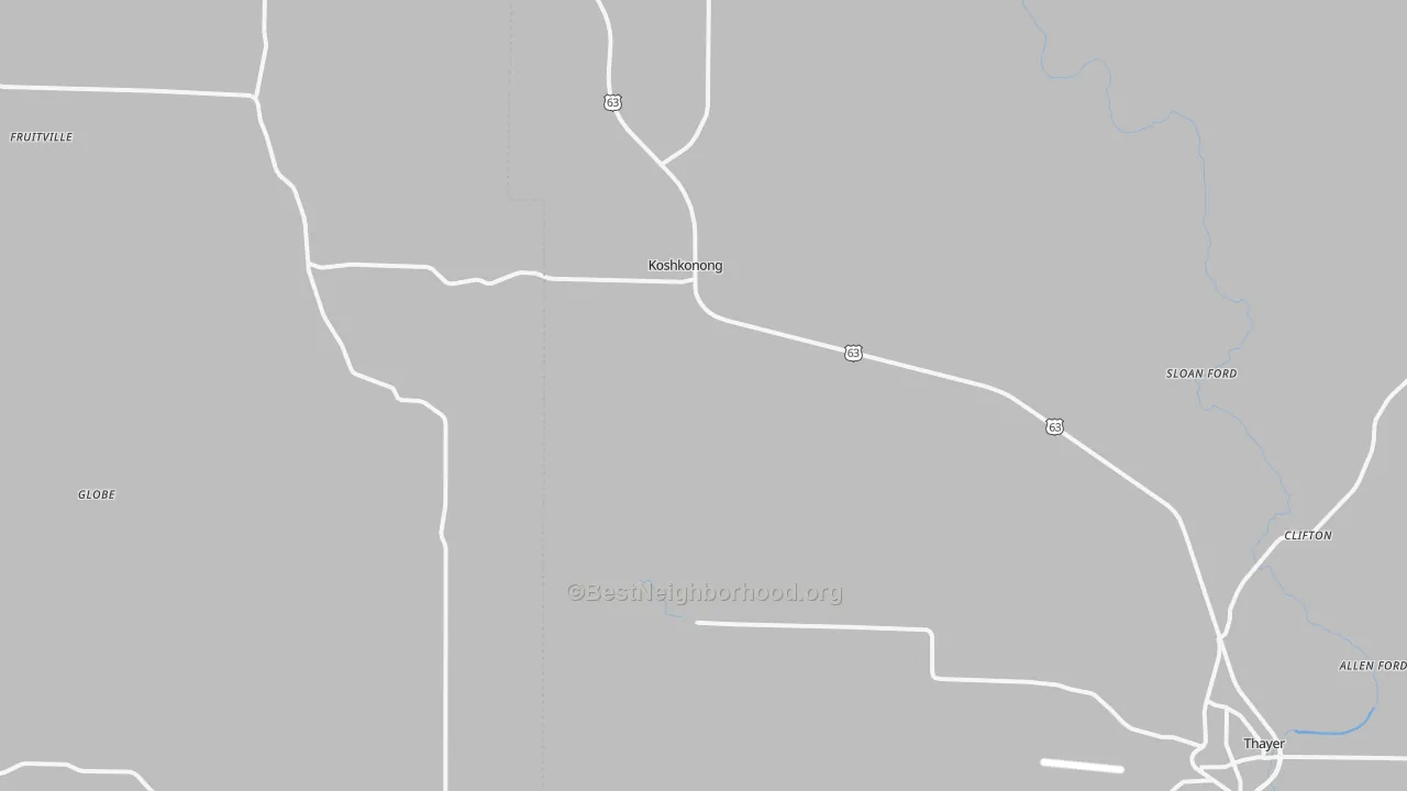 Transit Grade map of Koshkonong, MO