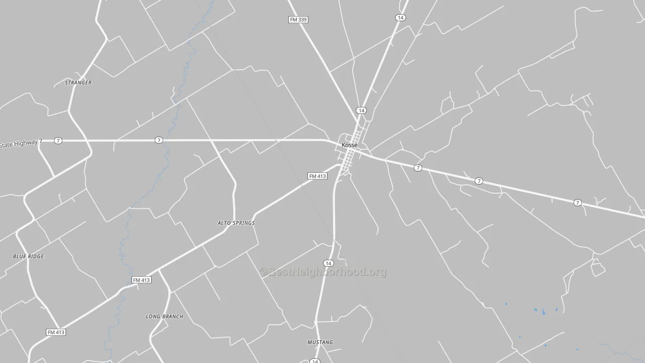 Transit Grade map of Kosse, TX