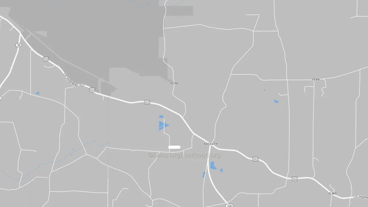 Transit Grade map of Kossuth, PA