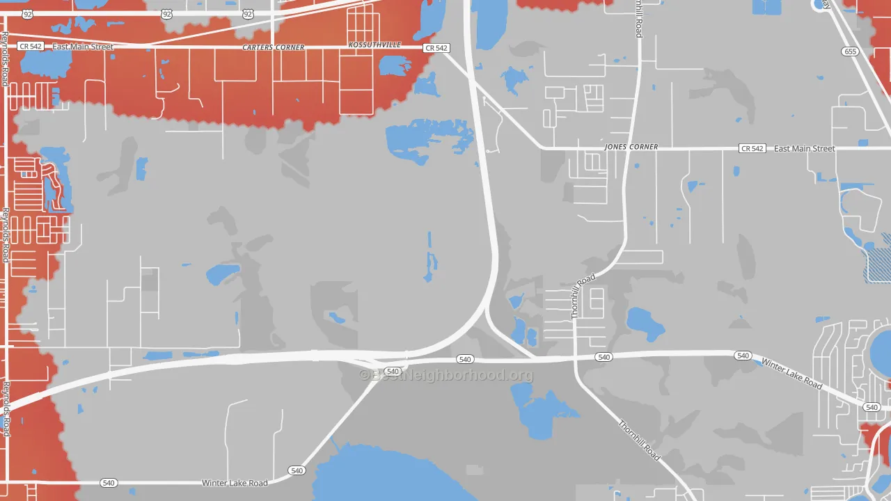 Transit Grade map of Kossuthville, FL