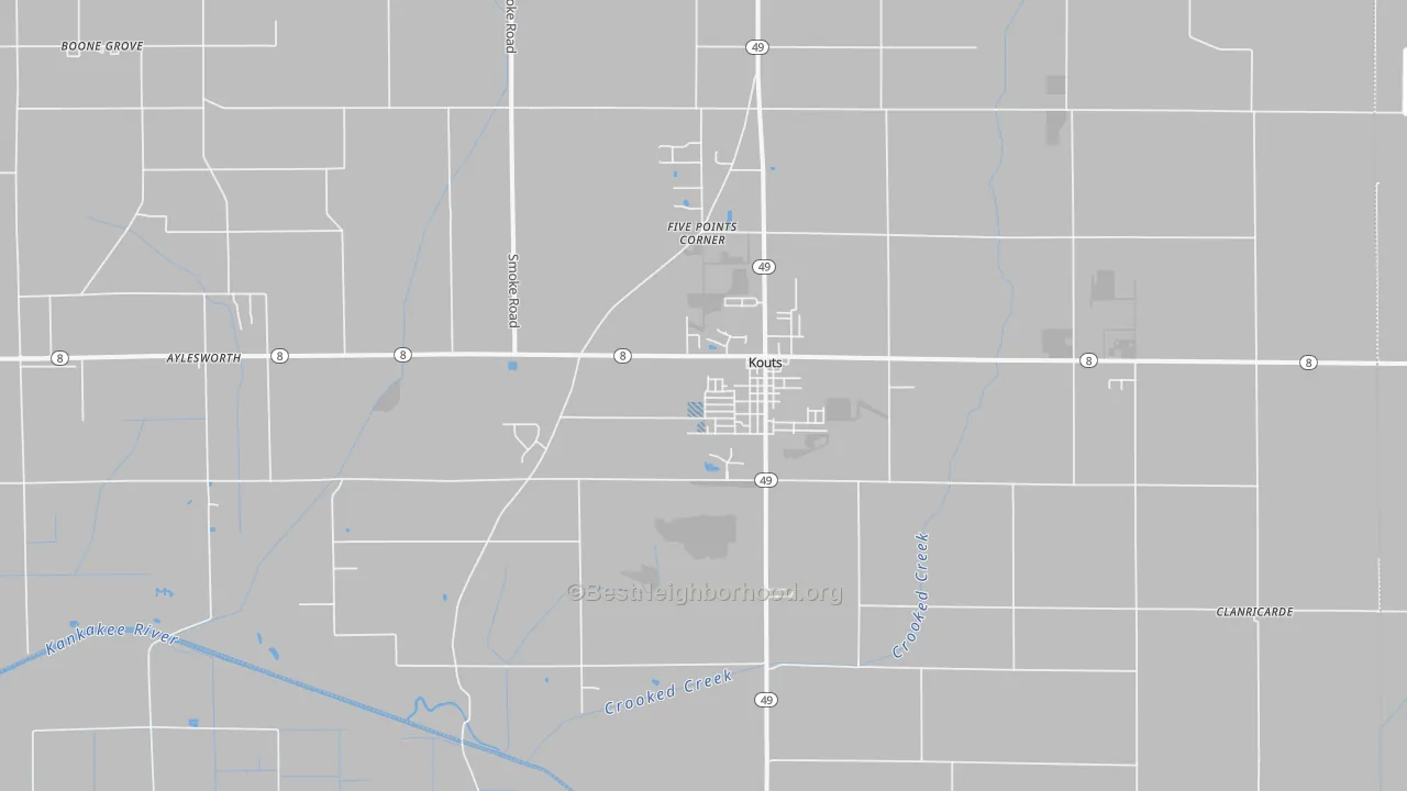 Transit Grade map of Kouts, IN