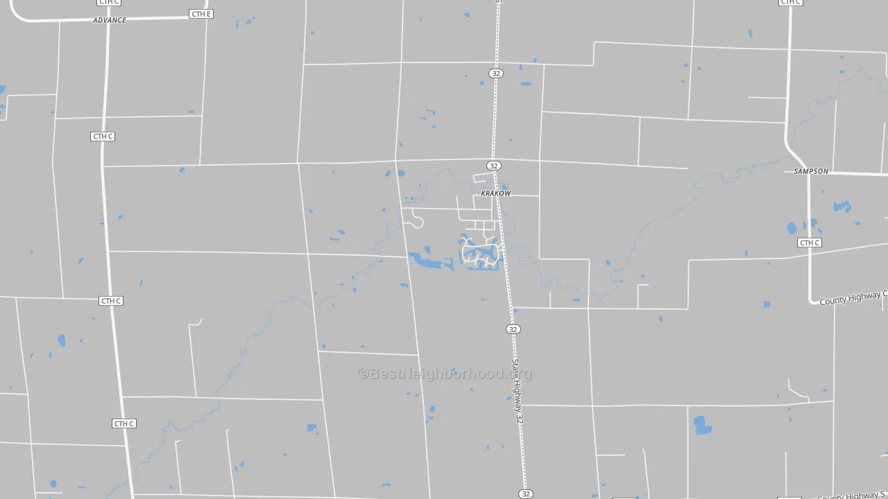 Transit Grade map of Krakow, WI