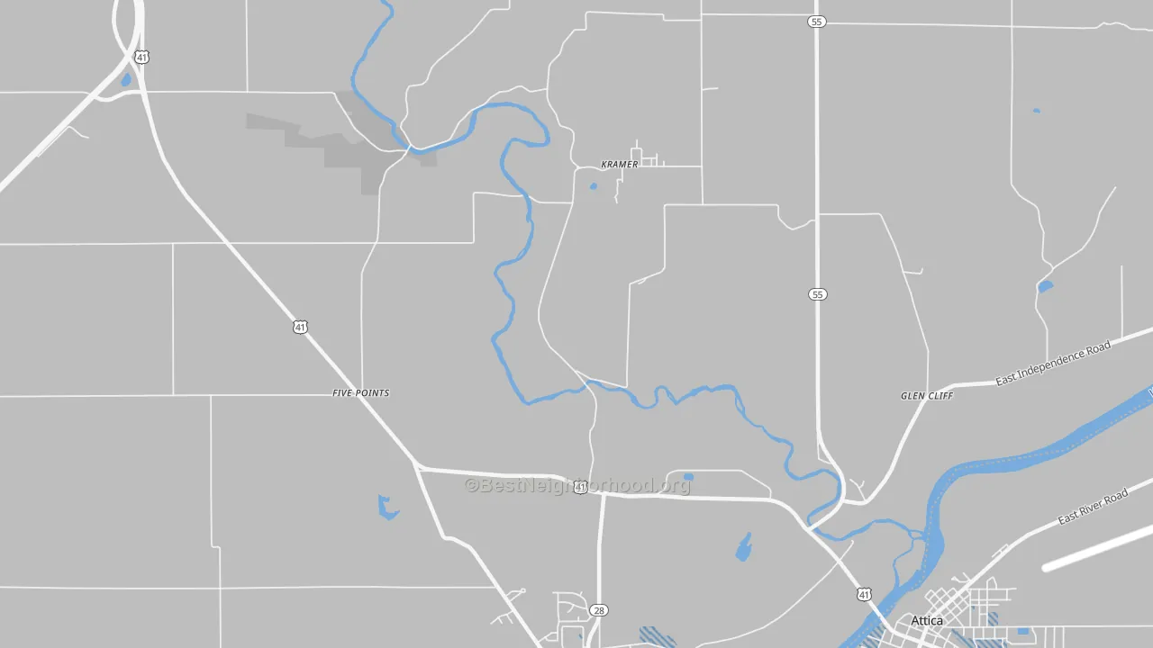 Transit Grade map of Kramer, IN