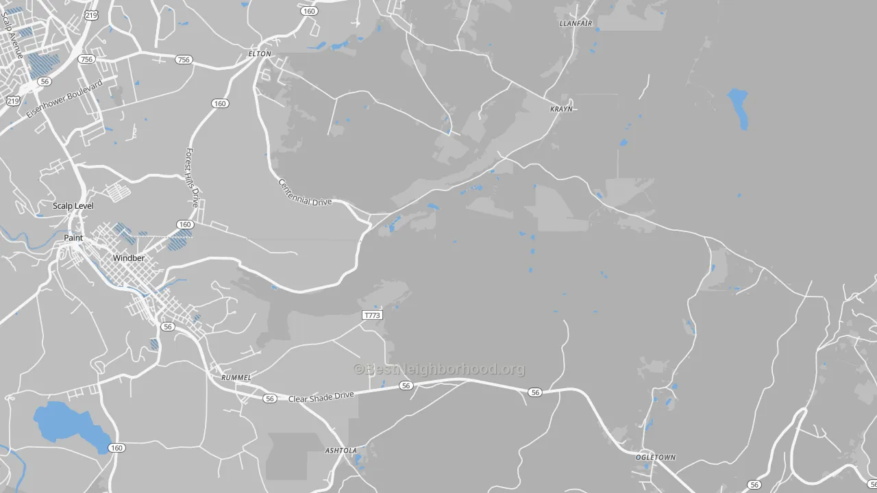 Transit Grade map of Krayn, PA