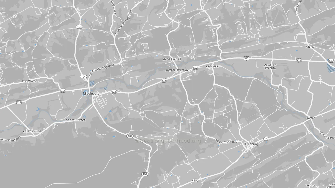 Transit Grade map of Kreamer, PA