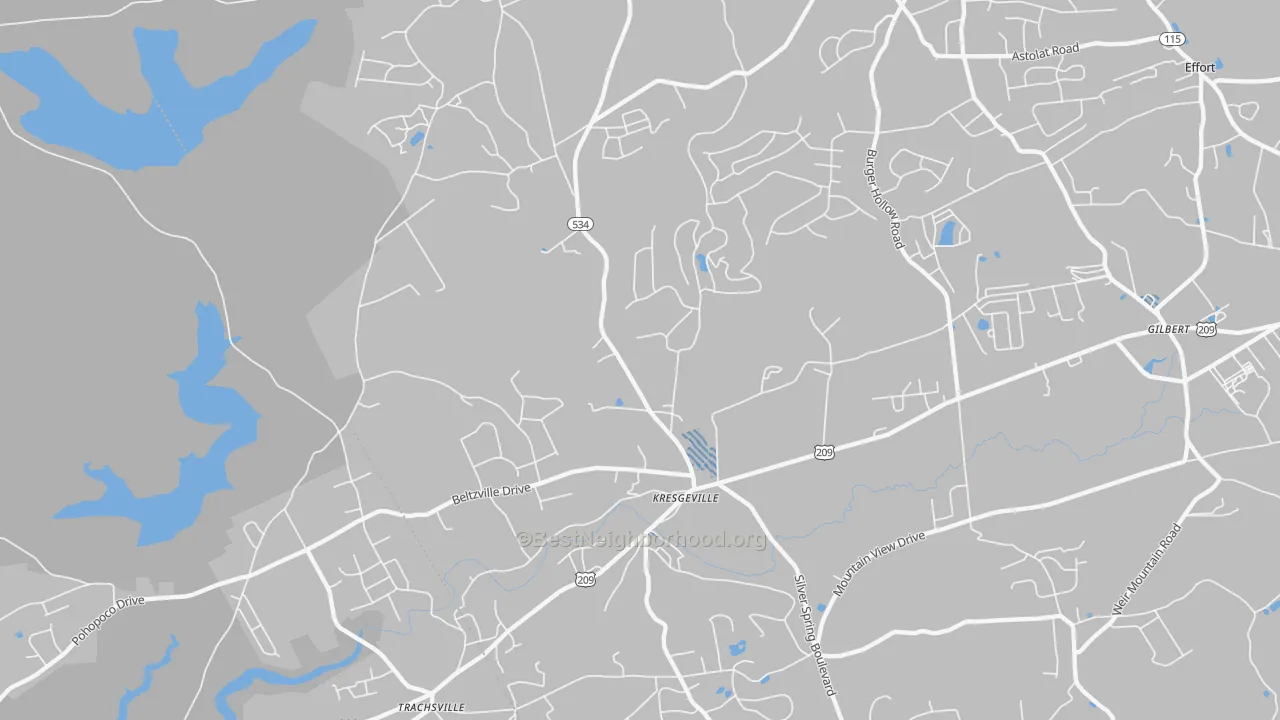 Transit Grade map of Kresgeville, PA