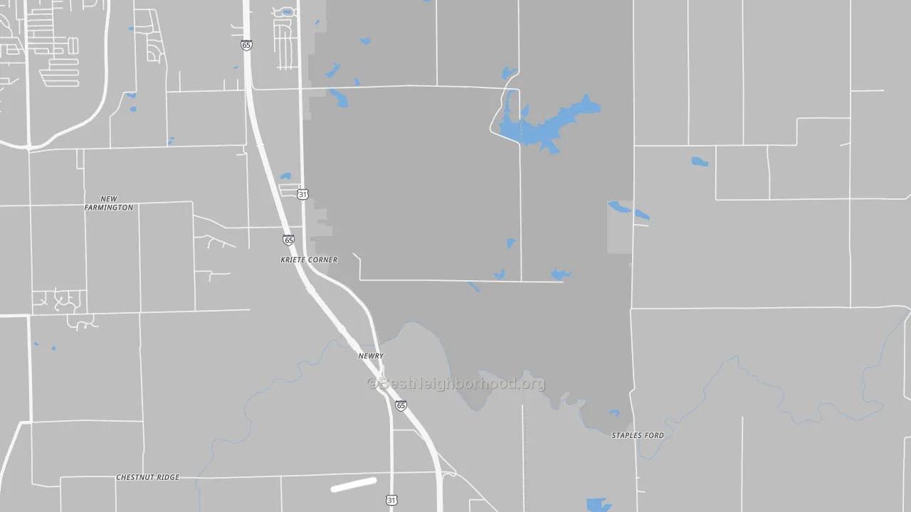 Transit Grade map of Kriete Corners, IN