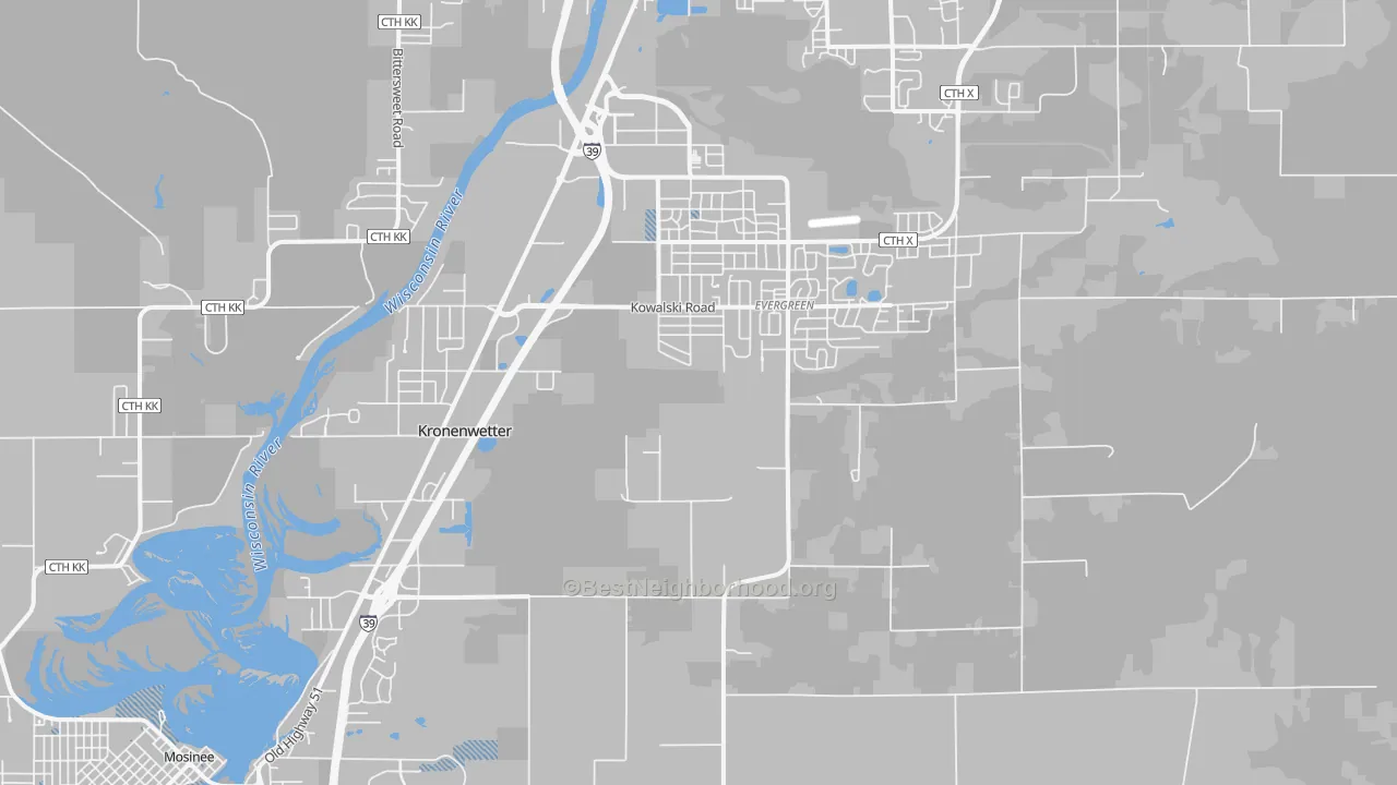 Transit Grade map of Kronenwetter, WI
