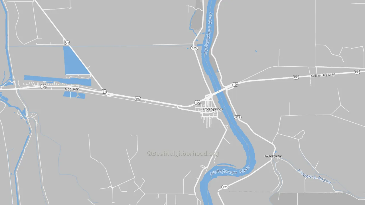 Transit Grade map of Krotz Springs, LA