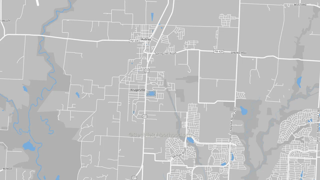 Transit Grade map of Krugerville, TX