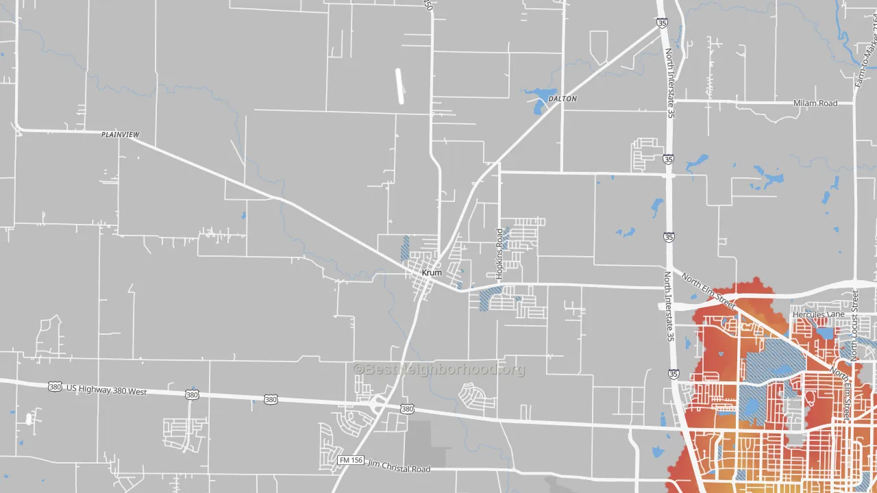 Transit Grade map of Krum, TX
