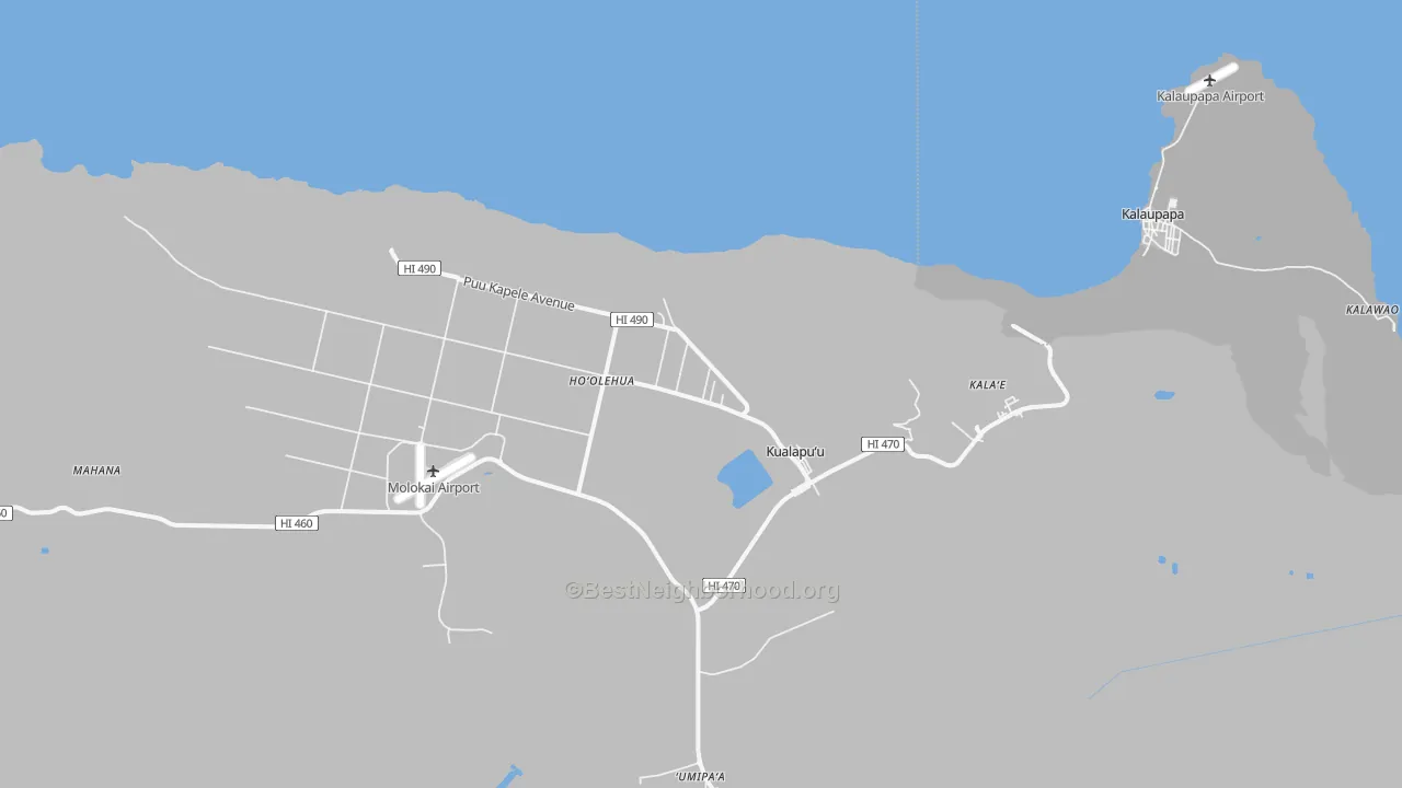Transit Grade map of Kualapuu, HI
