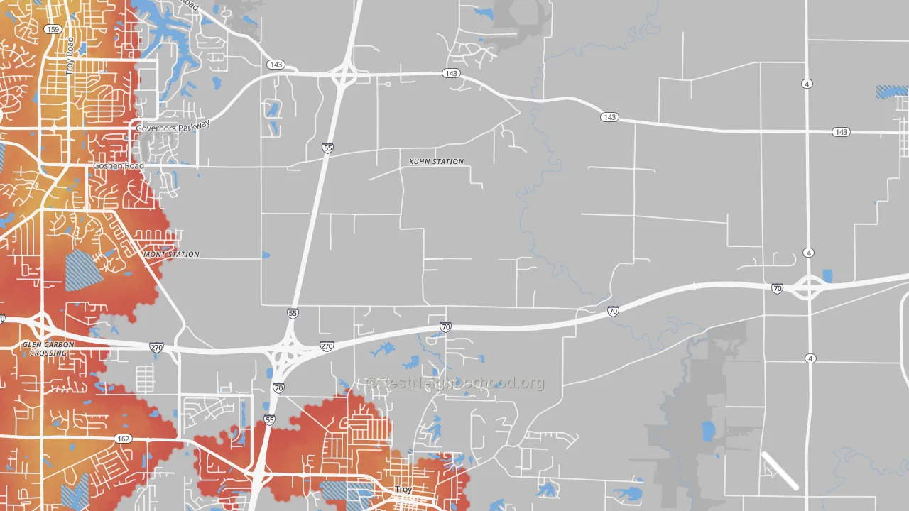 Transit Grade map of Kuhn Station, IL