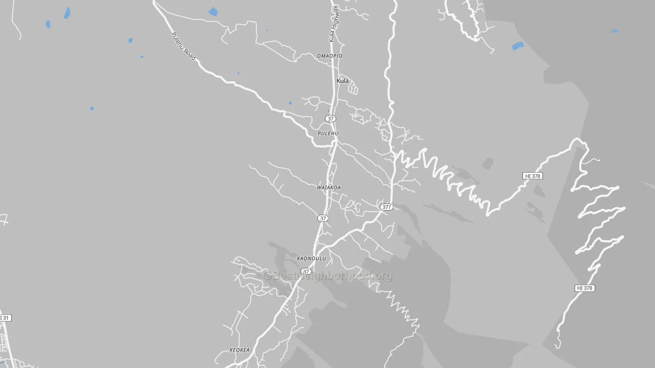 Transit Grade map of Kula, HI