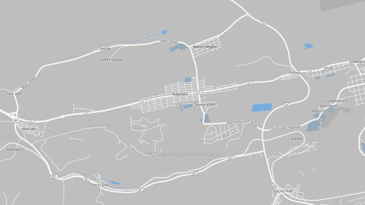 Transit Grade map of Kulpmont, PA