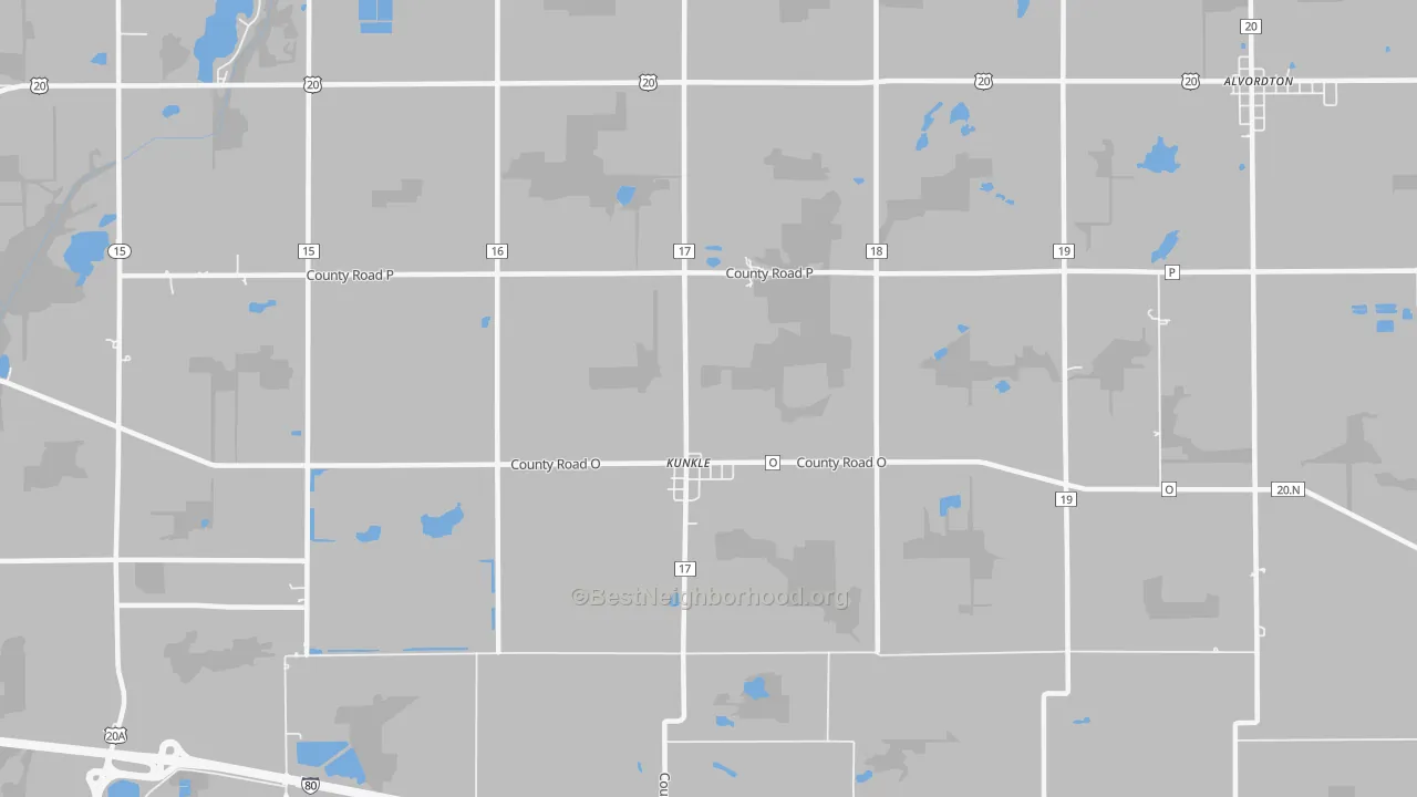 Transit Grade map of Kunkle, OH