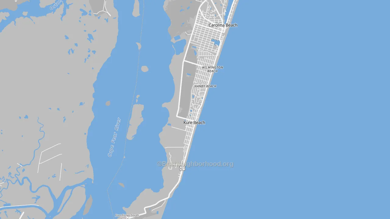 Transit Grade map of Kure Beach, NC