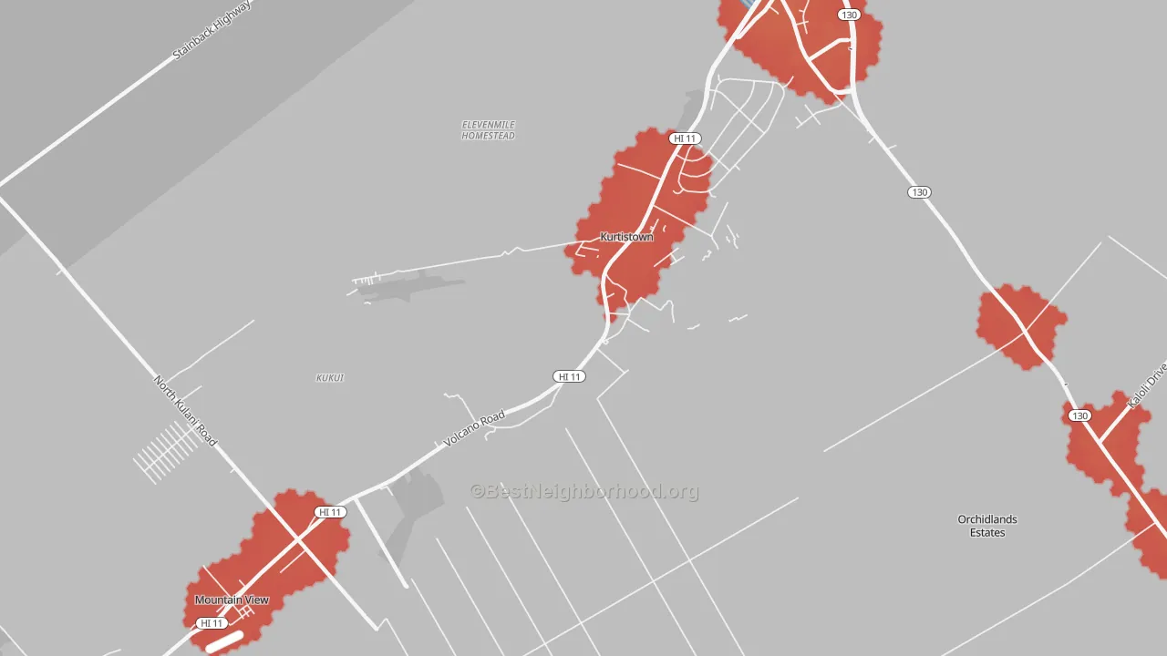 Transit Grade map of Kurtistown, HI