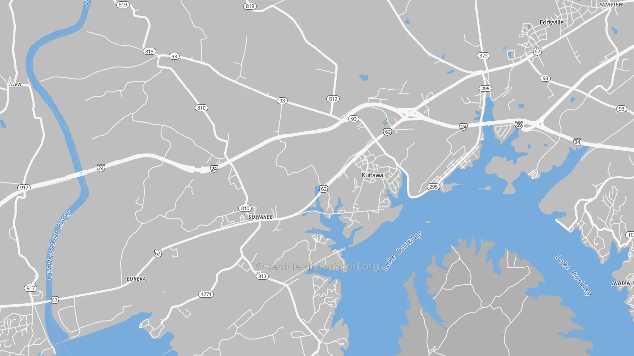 Transit Grade map of Kuttawa, KY