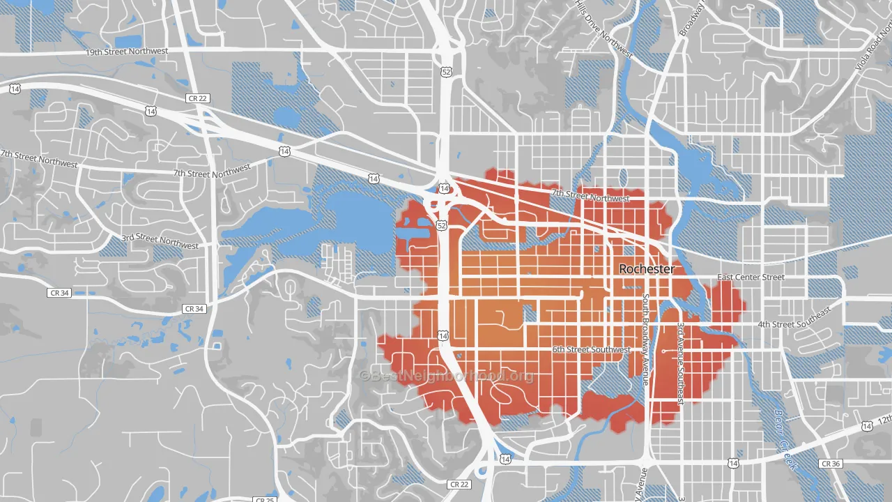 Transit Grade map of Kutzky Park, Rochester, MN