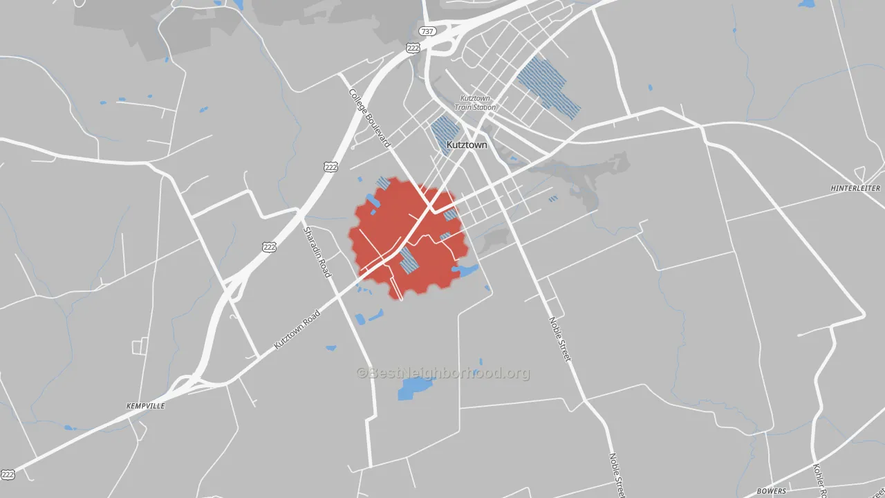 Transit Grade map of Kutztown University, PA