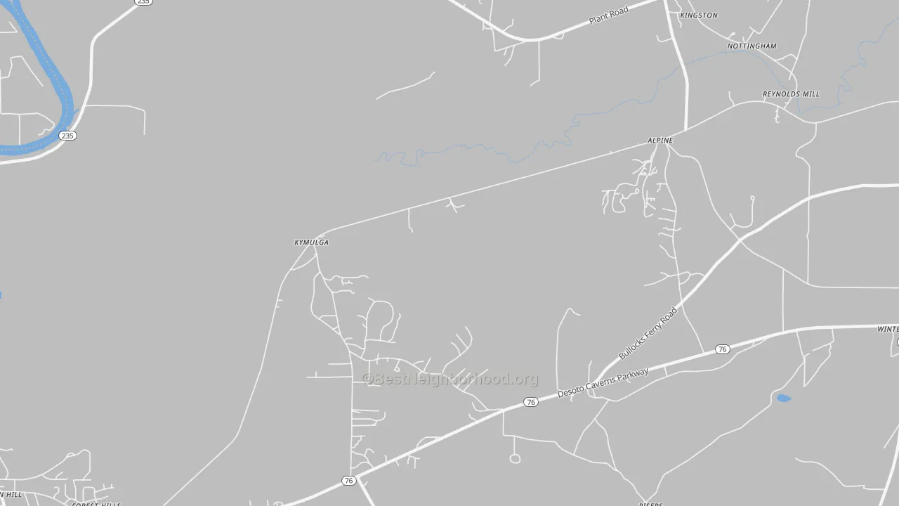 Transit Grade map of Kymulga, AL