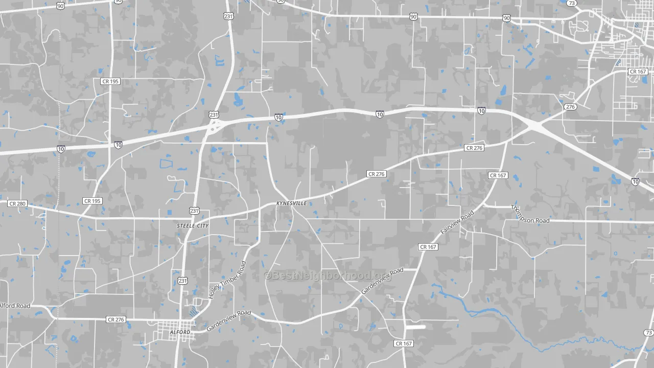 Transit Grade map of Kynesville, FL