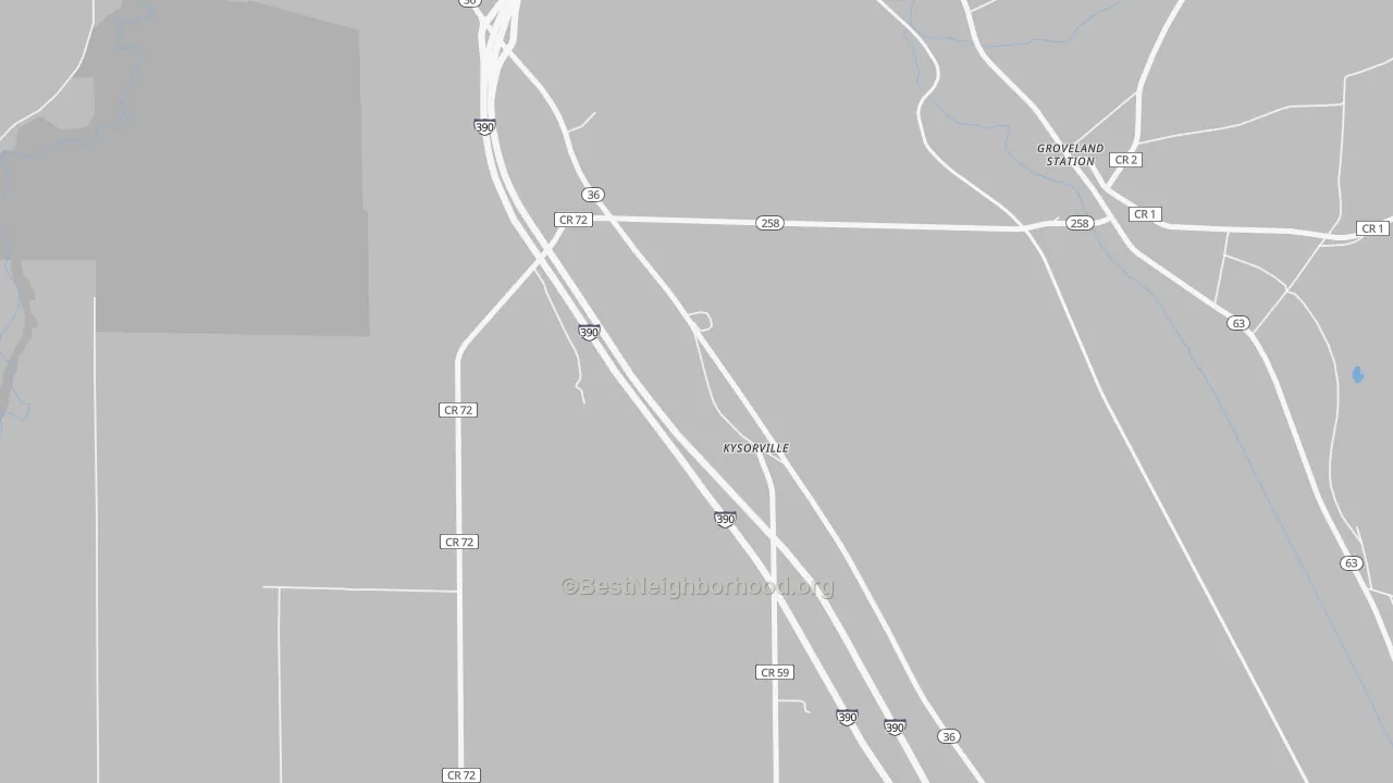 Transit Grade map of Kysorville, NY