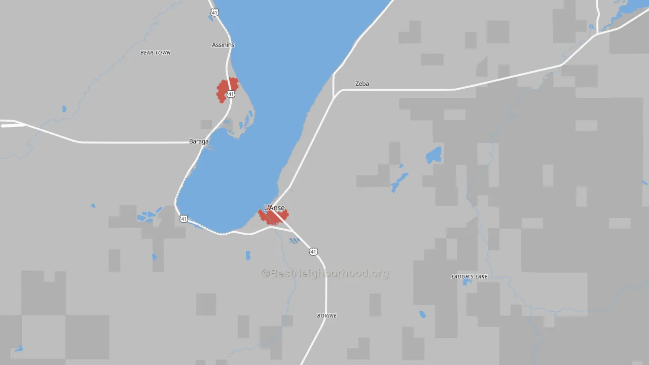Transit Grade map of L'Anse, MI