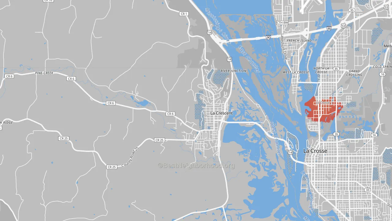 Transit Grade map of La Crescent, MN