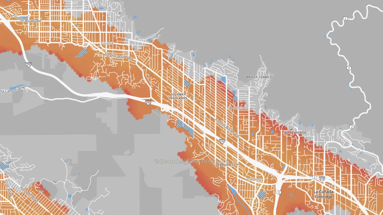Transit Grade map of La Crescenta, CA
