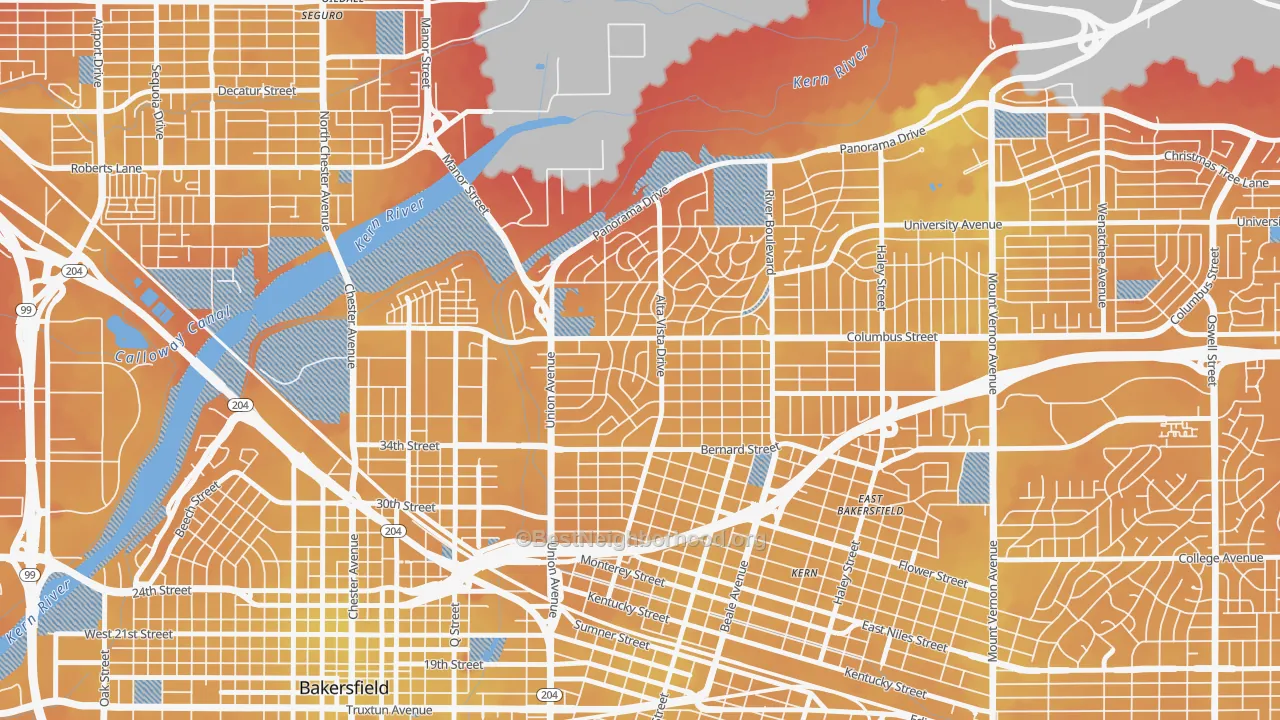 Transit Grade map of La Cresta-Alta Vista, Bakersfield, CA