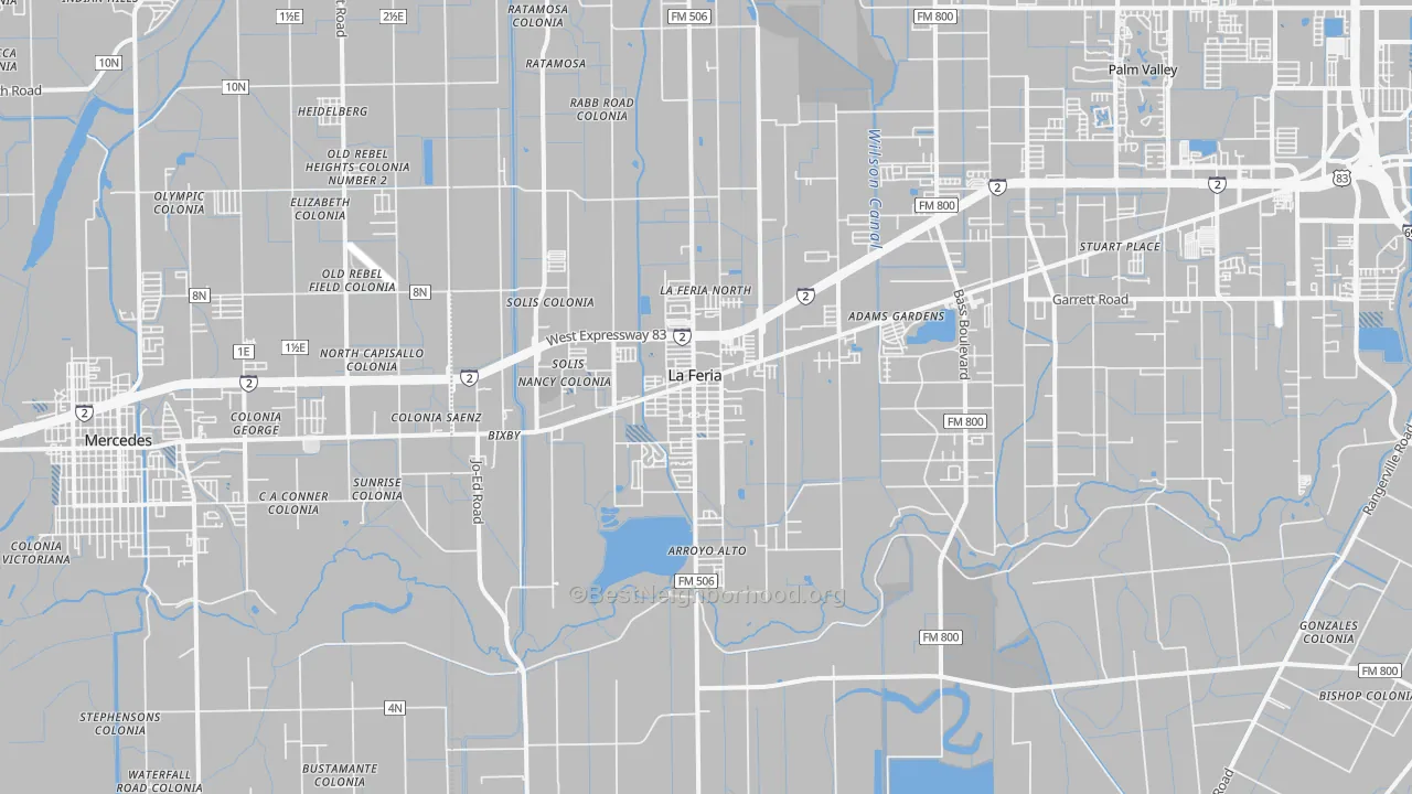 Transit Grade map of La Feria, TX