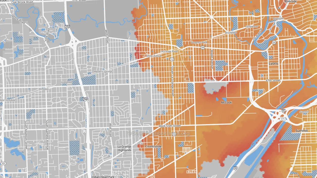 Transit Grade map of La Grange, IL